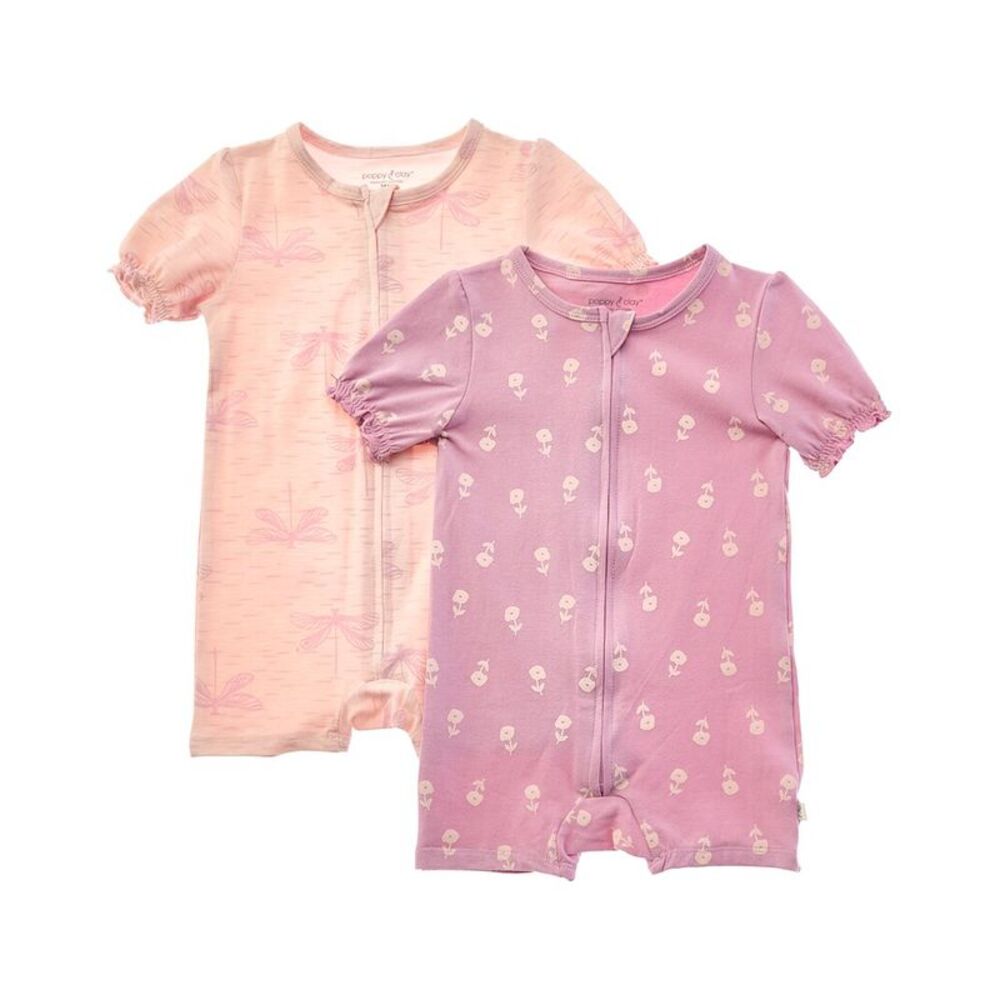 Poppy & Clay 2Pk Be Free Shortie Sleeper, Purple